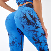 GymSet 2 Stück Leggings + Marmor-Effekt Top