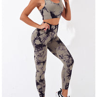 GymSet 2 Stück Leggings + Marmor-Effekt Top