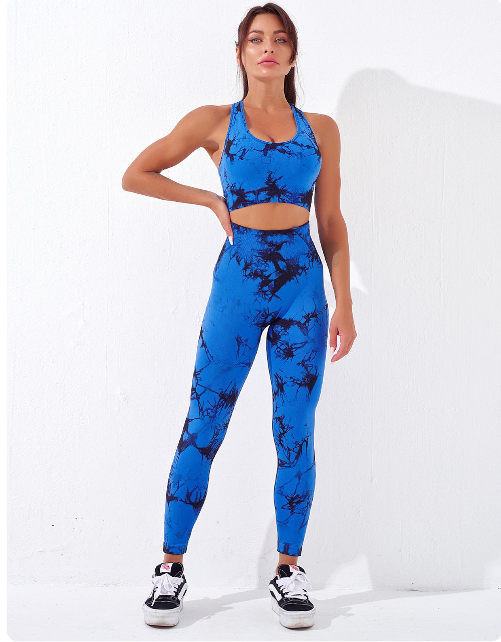 GymSet 2 Stück Leggings + Marmor-Effekt Top