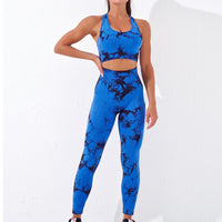 GymSet 2 Stück Leggings + Marmor-Effekt Top