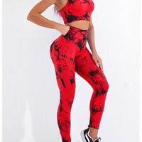 GymSet 2 Stück Leggings + Marmor-Effekt Top