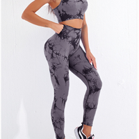GymSet 2 Stück Leggings + Marmor-Effekt Top