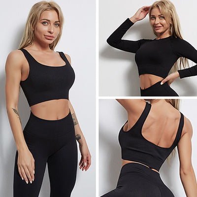 GymSet 3 pz Performance Pro Leggins + Top + Manica lunga