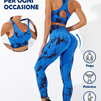 GymSet 2 Stück Leggings + Marmor-Effekt Top