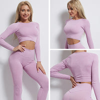 GymSet 3 Stück Performance Pro Leggings + Top + Langarm